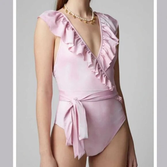 Love Shack Fancy Jasper Ruffled One-Piece Swimsuit - Picture 1 of 9